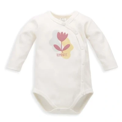 Abbildung von Pinokio Bodysuit Buttoned Romantic, 100% Cotton, Ecru with Flower, Girls 56 74 (56)