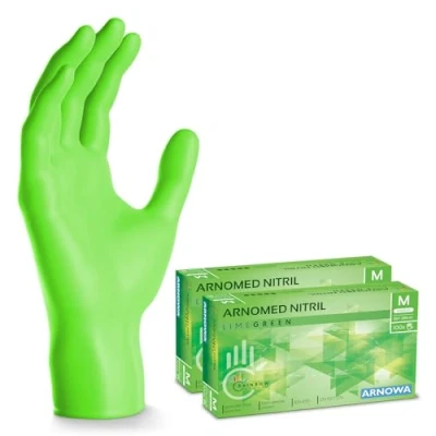 Abbildung von 400x ARNOMED Einweghandschuhe Grün (4x100 Stück), Einmalhandschuhe M, Nitril Handschuhe Einweg, Nitrilhandschuhe puderfrei, Gummihandschuhe Schutzhandschuhe, XS, S, L, XL