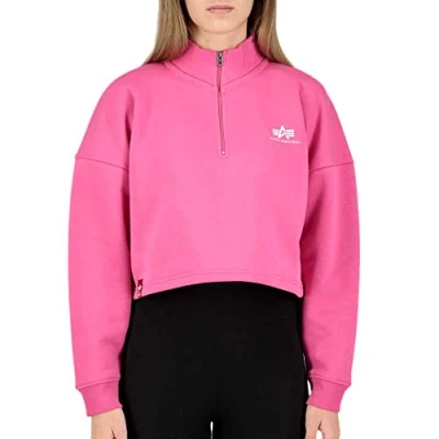 Abbildung von Alpha Industries Half Zip Sweater COS SL Wmn Sweatshirt für Damen Magenta