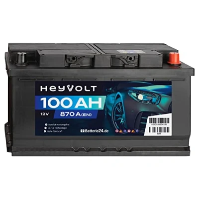 Abbildung von HeyVolt Autobatterie, lead acid, 12V 100Ah 870A/EN Starterbatterie, absolut wartungsfrei ersetzt 85Ah 88Ah 92Ah 95Ah, für PKW