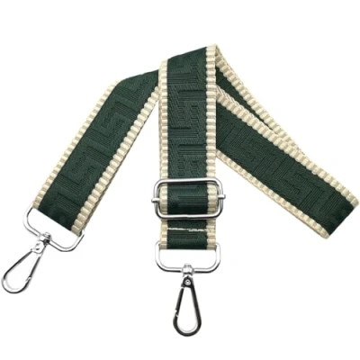 Abbildung von Schultergurt für Tasche Taschengurte zum Wechseln, Verstellbar Taschengurt Breit 3.8cm mit Silber Karabiner Taschenband Schulterriemen Tragegurt Handtaschen Damen, Dunkelgrün, K3