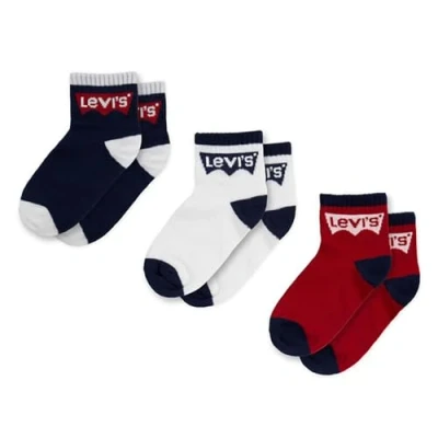Abbildung von Levi&#039;s Batwing MID CUT 3 PACK Unisex Socken für Kinder, Größe: 27 35, Dress blues