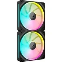 Abbildung von CORSAIR iCUE LINK LX140 RGB 140mm PWM Lüfter Doppelpack Zwei Lichtschleifen Inklusive System Hub AirGuide Technologie Schwarz