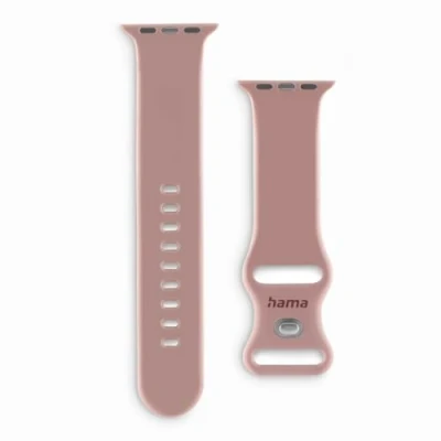 Abbildung von Hama Smartwatch Armband Wechselarmband für Apple Watch 9, Ultra 2, SE, 49mm, 45mm, 44mm, 42mm, Silikon, Ultra, 8,SE,7,6,5,4,3,2,1