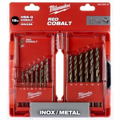 Abbildung von Milwaukee Red Cobalt HSS G Bohrer Set 19 teilig
