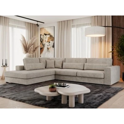 Abbildung von MKS MEBLE Ecksofa Sofa L Form Beige Strukture, Wohnlandschaft Form, Couch Sofagarnitur Couchgarnitur Polsterecke, Breite: 316 cm Savona Strukture Links