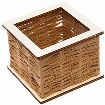 Abbildung von Baker Ross Quadratische Korbflechten mit Holz 2er Pack, Basteln für Kinder (FC376)