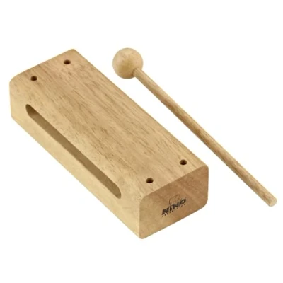 Abbildung von Nino Percussion Wood Block Instrument Mittelgroßes Musikinstrument für Kinder ab 3 Jahren Siam Eiche, Natur (NINO21)