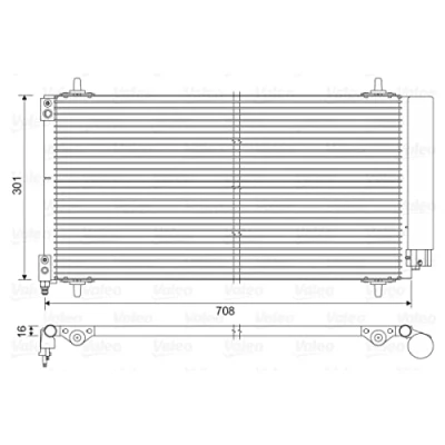 Abbildung von VALEO 817740 Klimakondensator mit Trockner Aluminium 303 R 134a PEUGEOT: 407 Coupe, SW, Limousine, CITROËN: C5 III Kombi, II Schrägheck