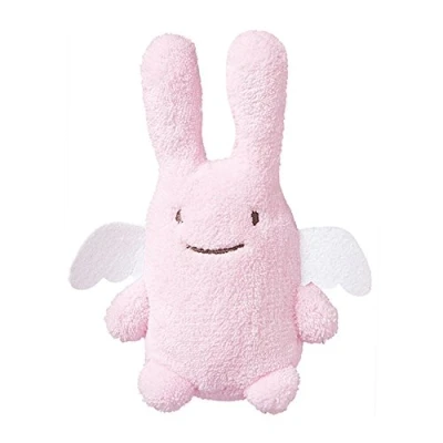 Abbildung von Trousselier Plüschtier mit Rassel Engelhase 20 cm hoch Chic Ideales Geburtsgeschenk Maschinenwaschbar Farbe rosa