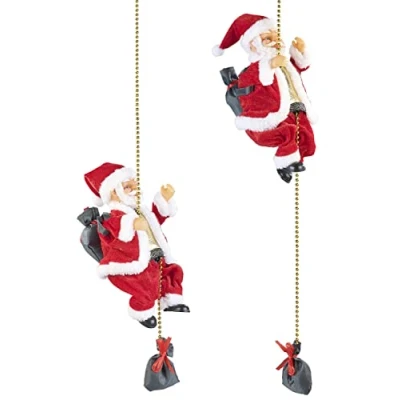 Abbildung von infactory Nikolaus: 2er Set Kletternder Weihnachtsmann Santa Crawl (Weihnachtsmann Klettern, Figuren, Weihnachten)