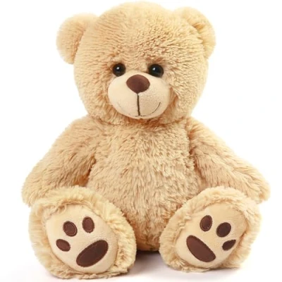 Abbildung von LotFancy Teddybär Plüschtier Kuscheltiere 38 cm, Teddy Bär Klein Braunbär Süße Stofftier Spielzeug, Geschenke für Kinder Mädchen Freundin, Geburtstag Valentinstag, Hellbraun