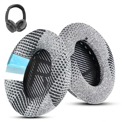 Abbildung von Wzsipod Cooling Gel QuietComfort 35 / QC 35ii Ersatz Ohrpolster für Bose Kopfhörer, Kompatibel mit QC45 QC35 QC25 QC2 QC15 Around Ear 2 AE2i AE2w SoundTrue &amp; SoundLink Serie (Gray Fabric)