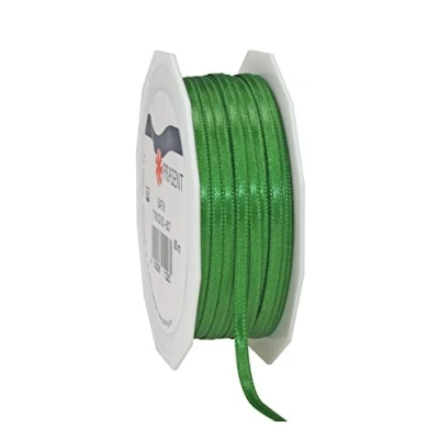Abbildung von PRÄSENT C.E. Pattberg Satin grün, 50 m Satinband zum Einpacken von Geschenken, 3 mm Breite, Geschenkband Dekorieren &amp; Basteln, Dekoband, Anlass