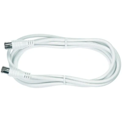 Abbildung von Axing SAK 501 00 hochgeschirmt SAT Anschlusskabel, Quickfix F Stecker, 5,0 m weiß