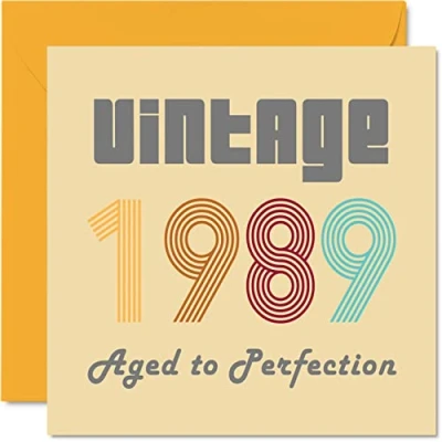 Abbildung von Geburtstagskarten zum 35. Geburtstag für Männer und Frauen Vintage 1989 Aged To Perfection 35 Lustig Sie Ihn 145 mm x Glückwunschkarten