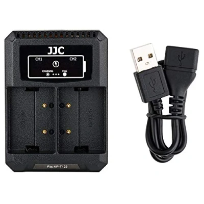 Abbildung von JJC Dual USB Adapter für Digitalkamera Fujifilm GFX 100, 50R, 50S NP T125 Digitalkamera, Ersatzakku Fuji BC Akku Ladegerät