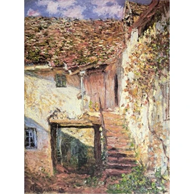 Abbildung von 1art1 Claude Monet Poster Die Treppe, 1878 Bilder Leinwand Bild Auf Keilrahmen XXL Wandbild Kunstdruck Als Leinwandbild 80x60 cm