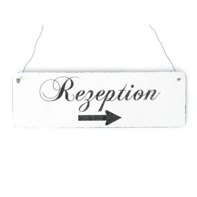 Abbildung von Interluxe Shabby Vintage Schild Türschild REZEPTION Pfeil RECHTS Holzschild