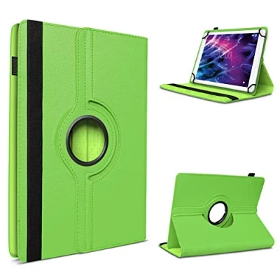 Abbildung von UC Express Tablet Schutzhülle für Medion Lifetab P8912 hochwertiges Kunstleder Hülle Tasche Standfunktion 360 Drehbar Cover Universal Case, Farben:Grün