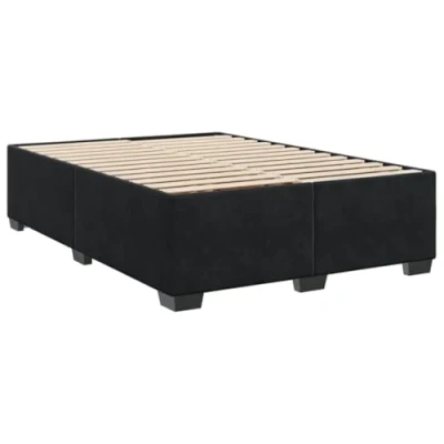Abbildung von vidaXL Bettgestell, Bettrahmen mit Lattenrost, Polsterbett Bett für Schlafzimmer, Doppelbett Schlafzimmerbett, Schwarz 140x200cm Samt