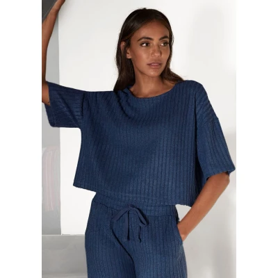 Abbildung von Lascana 3/4ARM Strickpullover, Damen, Größe: 36/38, Blau melange