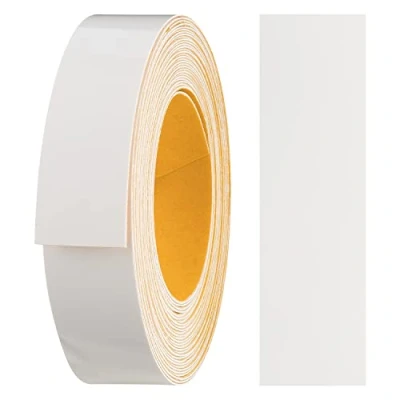 Abbildung von haggiy Melaminkanten Band selbstklebend 18mm x 5m I Kantenband Möbelkantenband Sicherer Halt ohne Bügeln Kantenumleimer Furnier für Regalbretter/Holzplatten (Weiß glanz)