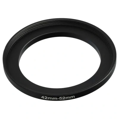 Abbildung von vhbw Step Up Ring Adapter von 42 mm auf 52 für Kamera Objektiv Filteradapter, Metall, Schwarz