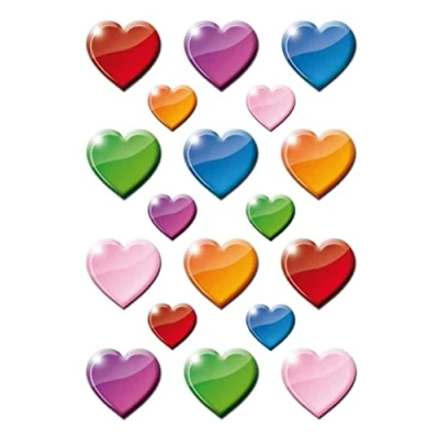 Abbildung von 10 x HERMA Sticker Decor Bunte Herzen VE=3 Blatt