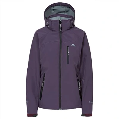 Abbildung von Trespass Bela, Blackcurrant, XXS, Wasserdichte Softshelljacke mit abnehmbarer Kapuze für Damen, XX Small / 2XS 2X Small, Violett Lila