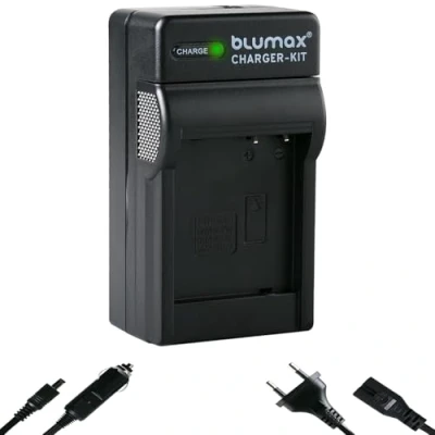 Abbildung von blumax Charger für Panasonic DMW BLG10 / BLG10E BLE9 E/BP DC15 E Akkus Ladegerät ist Kompatibel mit Lumix DMC GF6 GX7 III GX80
