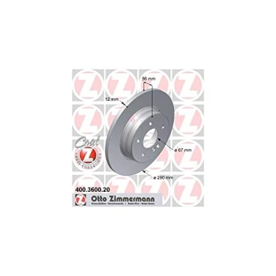 Abbildung von ZIMMERMANN COAT Z 400.3600.20 Bremsscheibe 290 12 6/5 5 112 voll beschichtet MERCEDES BENZ: E Klasse T modell