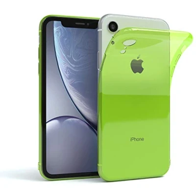Abbildung von EAZY CASE Hülle kompatibel mit iPhone XR Schutzhülle Silikon, Ultra dünn, Slimcover, Handyhülle, Silikonhülle, Backcover, Durchsichtig, Klar Grün