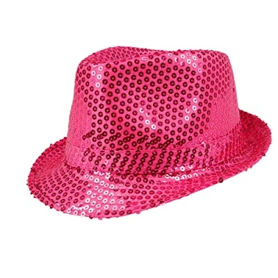 Abbildung von Boland Pailletten Hut, Unisex, Disco Outfit, Accessoire, Karneval, Kostüm, Themenparty, Mottoparty, Rosa