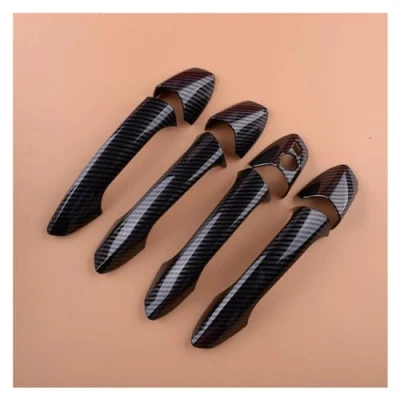 Abbildung von Auto Türgriff Für Benz W246 W204 W212 X204 W166 W117 Carbon Fiber Texture Schwarz Außentür Griff Abckung Trim Cap Set LHD