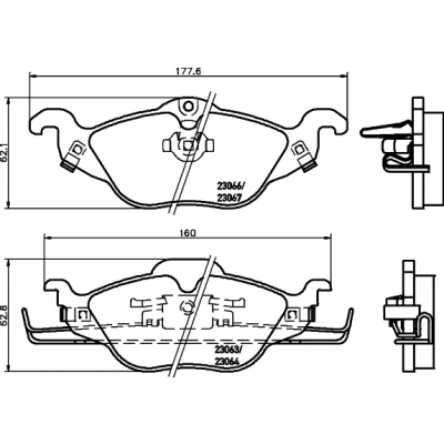 Abbildung von HELLA 8DB 355 008 571 Bremsbelagsatz mit akustischer Verschleißwarnung OPEL: Astra G CC, Caravan, Cabrio, VAUXHALL: Mk4 Kombi