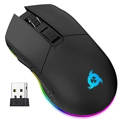 Abbildung von KLIM Blaze Black wireless hochleistungs Gaming Maus,  mit DPI Anpassung Maus (Funk, ergonomisch für beide Hände, wiederaufladbar)