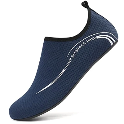 Abbildung von Sixspace Badeschuhe Damen Herren Wasserschuhe Schwimmschuhe Männer Frauen Strandschuhe Aquaschuhe Barfußschuhe für Strand,Pool,Meer,Wassersport,Tauchen,Surfen,Aqua Cycling(Dunkelblau,47 EU)