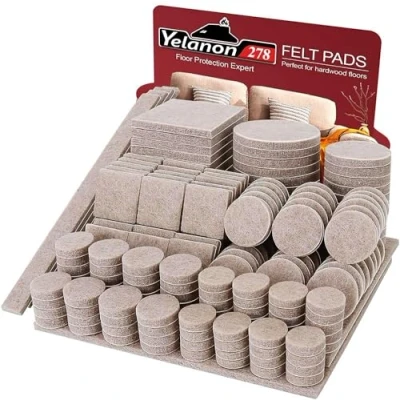 Abbildung von Yelanon Filzgleiter Selbstklebend 276 Stück Für Stühle Möbelgleiter Filz Chair Leg Floor Protectors Beige