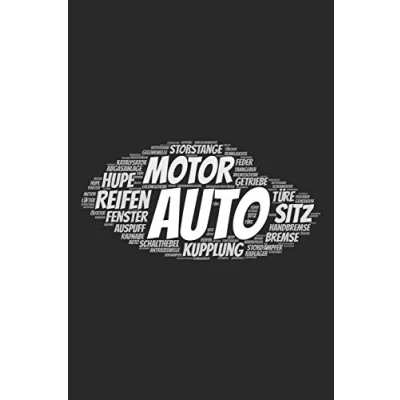 Abbildung von Auto: Notizblock Notizbuch DIN A5, 120 Seiten Liniert, Lined, Linien Notizen, Termine, Planer, Tagebuch, Organisation Wortwolke Geschenk