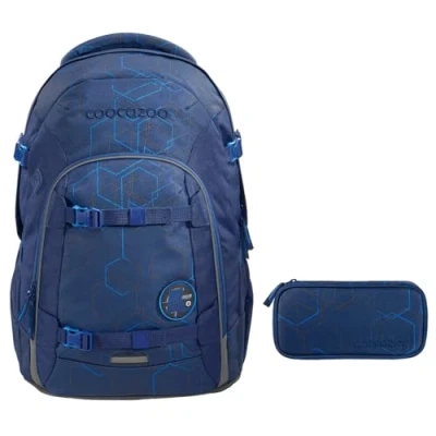 Abbildung von coocazoo Schulranzen Schulrucksack Set JOKER Blue Motion 2 teilig (Rucksack + Mäppchen), ergonomisch, Körpergröße: 135 180 cm, reflektiert