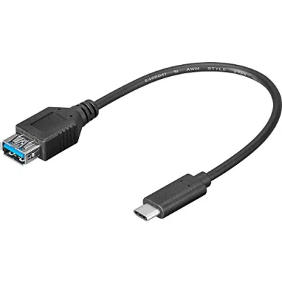 Abbildung von Goobay USB 3.1 SuperSpeed+ Adapterkabel C 0,2m (USB Typ Stecker &gt; 3.0 A Buchse), schwarz