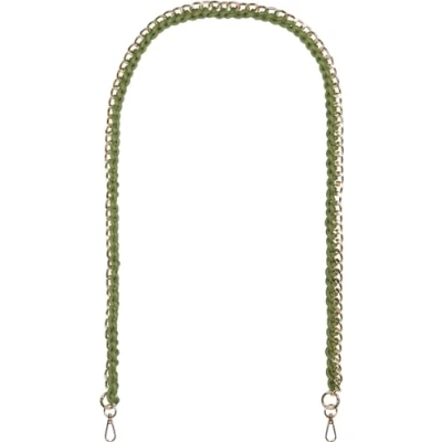 Abbildung von styleBREAKER Taschen Schulterriemen mit eingeflochtener Kette, Wechsel Taschengurt, Handyband, Handykette, Karabiner 02013038, Farbe:Oliv