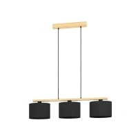 Abbildung von Hängelampe Castralvo, Länge 97,5 cm, schwarz, 3 flg., Stoff