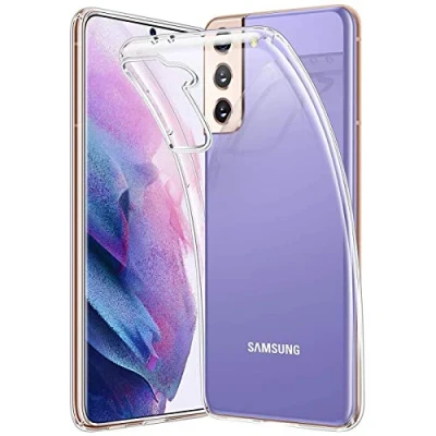 Abbildung von Verco Handyhülle für Samsung S21 Plus Case [6,7 Zoll], Handy Cover Galaxy S21+ Hülle Transparent Dünn Klar Silikon, durchsichtig