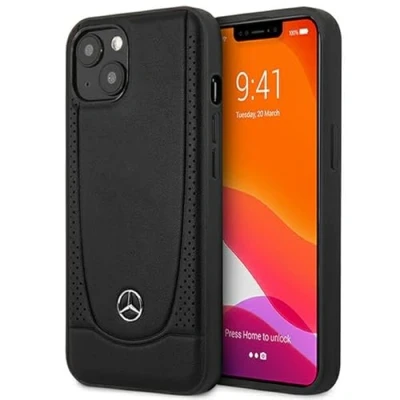 Abbildung von Mercedes MEHCP15MARMBK Hülle für iPhone 15 Plus 6.7&quot; Schwarz hardcase Leather Urban