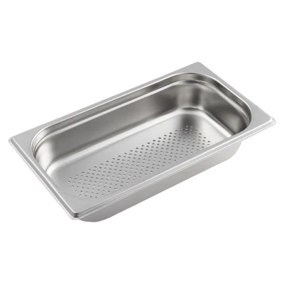 Abbildung von GN Behälter 1/3 mit Lochung 65 mm Höhe Edelstahl, Gastronormbehälter