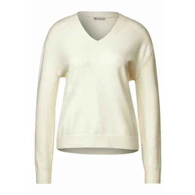 Abbildung von Street One MIT V Ausschnitt Strickpullover, Damen, Größe: 42, Weiß