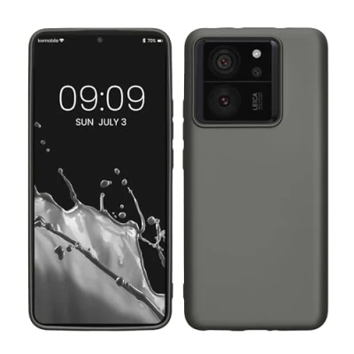 Abbildung von kwmobile Case kompatibel mit Xiaomi 13T / Pro Hülle Schutzhülle aus Silikon metallisch schimmernd Handyhülle Metallic Grau