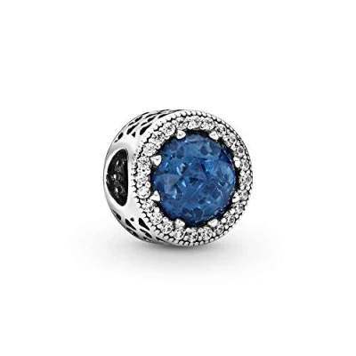 Abbildung von PANDORA Sparkling Dark Blue Charm Sterling Silber 12,2 x 11,4 mm (T/H/B)